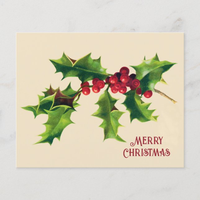 Vintage Holly jul Hälsning (Framsida)