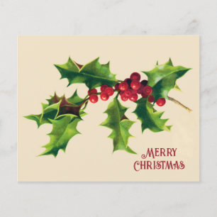 Vintage Holly jul Hälsning