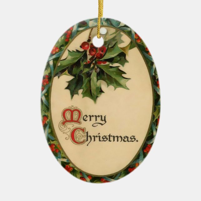 Vintage Holly jul Ornament (Framsidan)