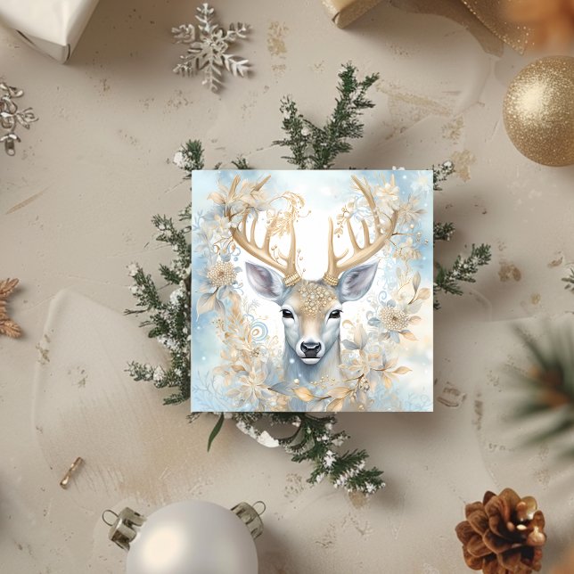 Vintage Holly Land Hjort Julkort (Vintage Holly Country Deer Holiday Card)