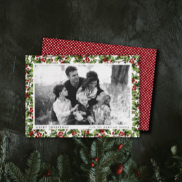 Vintage Holly Ram julfotoport Julkort