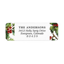 Vintage Holly Ram julretur adressetikett Returadress Etikett