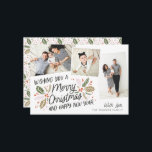Vintage Holly Tilted Snapshot 3-Photo-jul Julkort<br><div class="desc">Det här helgdag med festiv och chic har vårt ursprungliga,  handritade vintern med söt typografi i vibrant färg och tippade bilder med färgstarkt gräns. Baksidan levereras med en passande mönster för en speciell beröring i extra.</div>