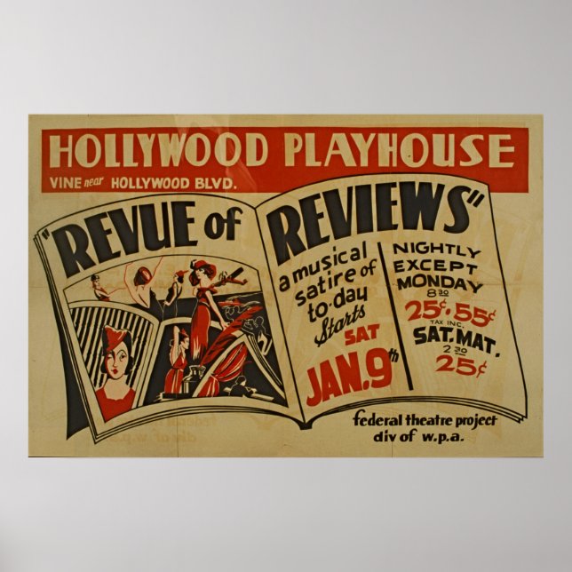 Vintage Hollywood Playhouse Music Poster (Framsidan)