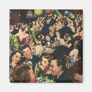 Vintage Hollywood-tema Fancy-fest med ballonger Magnet