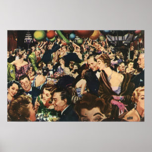 Vintage Hollywood Theme Finare Party med ballonger Poster