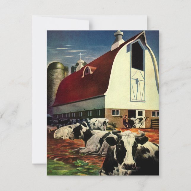 Vintage Holstein Mjölk Cows on Dairy Farm Business (Framsida)