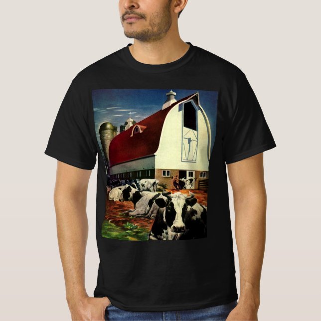 Vintage Holstein-mjölkkor på mejerigård Tröja (Framsida)