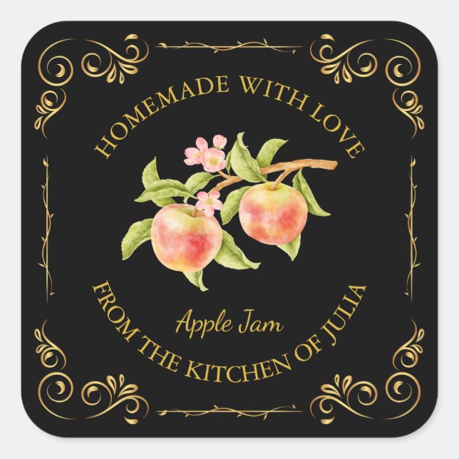 Vintage Homemade Apple Sylt Square etikett (Framsida)