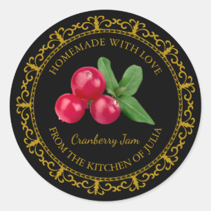 Vintage Homemade Cranberry Sylt etikett l Black