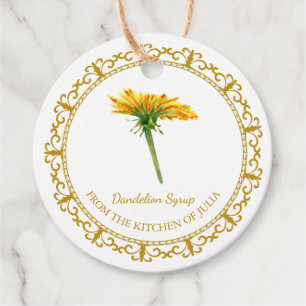 Vintage Homemade Dandelion Syrup hängMärkre Gåvor Etiketter