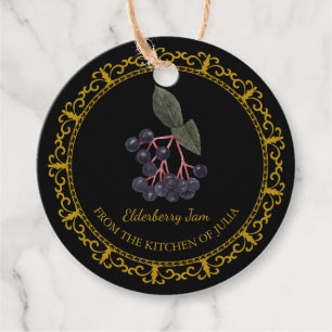 Vintage Homemade Elderberry Sylt Märkre l Black Gåvor Etiketter