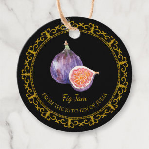 Vintage Homemade Fig Sylt Häng Märkre l Black Gåvor Etiketter