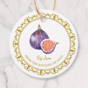 Vintage Homemade Fig Sylt Häng Märkre l White Gåvor Etiketter