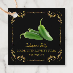 Vintage Homemade Jalapeno Jelly Square Märkre Gåvor Etiketter
