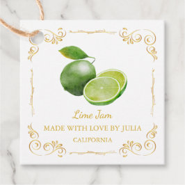Vintage Homemade Lime Sylt Square Märkre Gåvor Etiketter