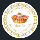 Vintage Homemade Pie Label l White Runt Klistermärke<br><div class="desc">Speciell för dig!</div>