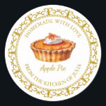 Vintage Homemade Pie Label l White Runt Klistermärke<br><div class="desc">Speciell för dig!</div>