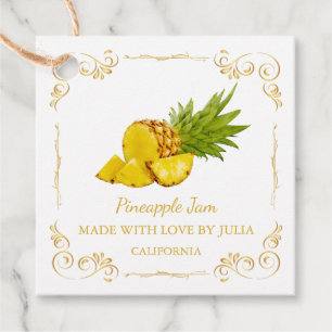 Vintage Homemade Pineapple Sylt Square Märkre Gåvor Etiketter