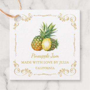 Vintage Homemade Pineapple Sylt Square Märkre Gåvor Etiketter