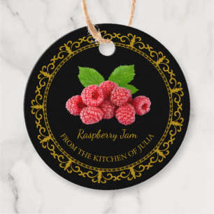 Vintage Homemade Raspberry Sylt Märkre l Black Gåvor Etiketter