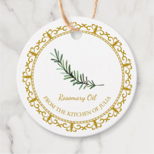 Vintage Homemade Rosemary Oil hängMärkre Gåvor Etiketter