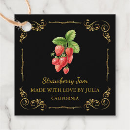 Vintage Homemade Strawberry Sylt Square Märkre Gåvor Etiketter