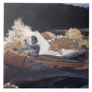 Vintage Homer skjuter Rapids, Saguenay River Kakelplatta