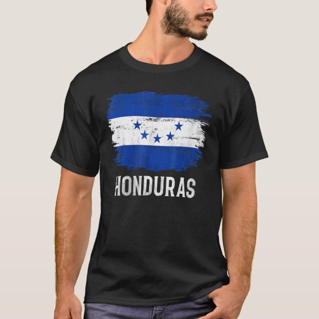 Vintage Honduras Flagga för Honduran T Shirt (Framsida)