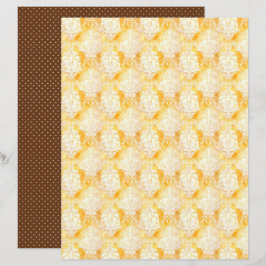 Vintage Honey Bee Damask Journalpappersark
