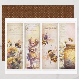 Vintage Honey Bee Journal Paper Sheet