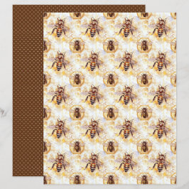 Vintage Honey Bee Journal Paper Sheet