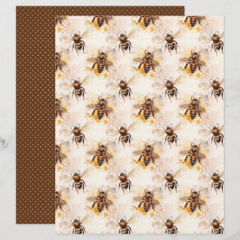 Vintage Honey Bee Journal Paper Sheet
