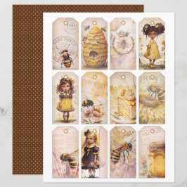 Vintage Honey Bee Journal Paper Sheet