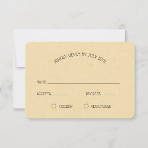 Vintage Honeybee Bröllop RSVP OSA Kort
