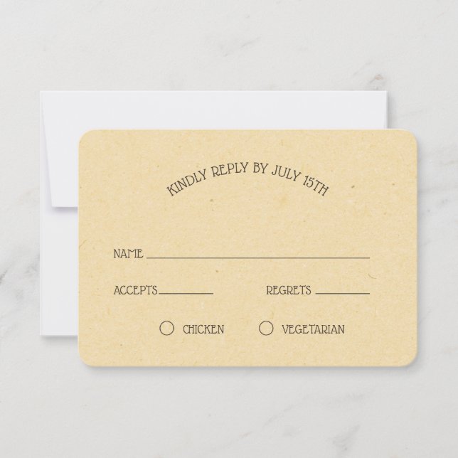 Vintage Honeybee Bröllop Svar (Framsida)