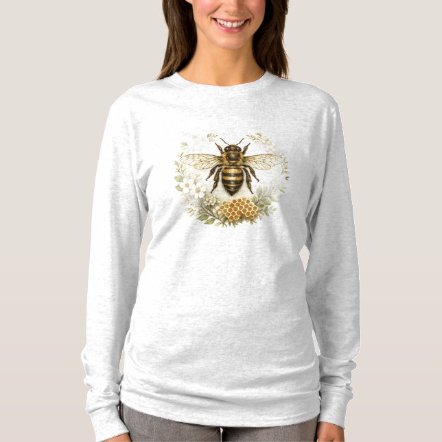 Vintage Honeybee T-shirt för kvinnor (Framsida)