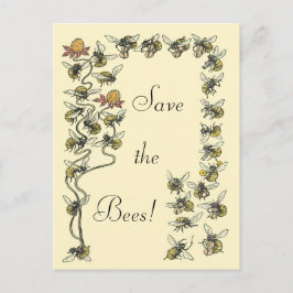 Vintage Honeybees Spelar Music Spara the Bees Vykort