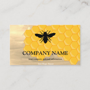 Vintage Honeycomb Bee BeeKeeper Honung Apairist Visitkort