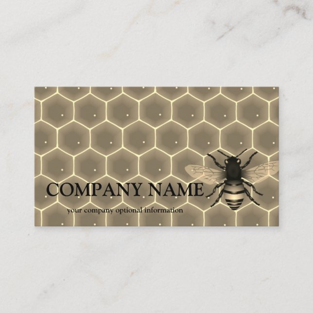Vintage Honeycomb Bee BeeKeeper Honung Apairist Visitkort (Framsida)