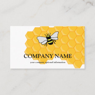 Vintage Honeycomb Bee BeeKeeper Honung Apairist Visitkort
