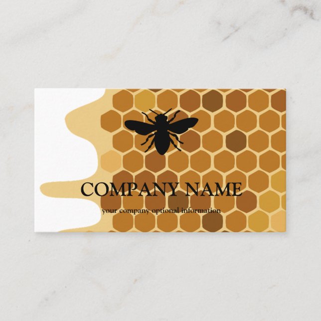 Vintage Honeycomb Bee BeeKeeper Honung Apairist Visitkort (Framsida)
