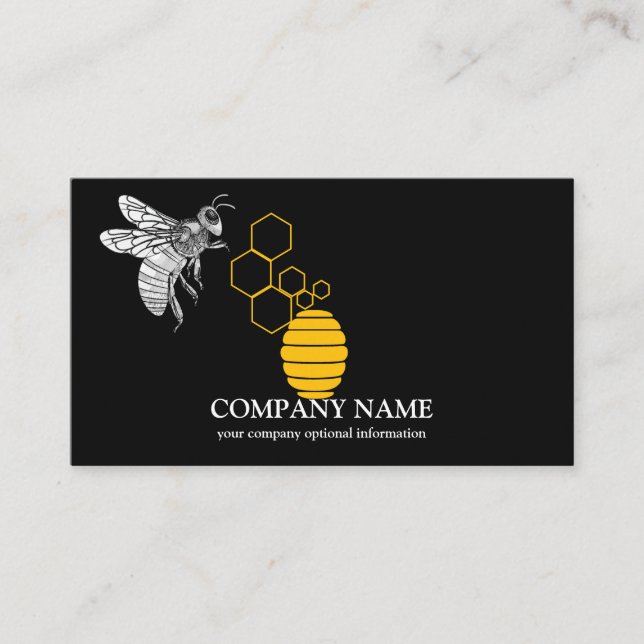 Vintage Honeycomb Bee BeeKeeper Honung Apairist Visitkort (Framsida)