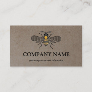Vintage Honeycomb Bee BeeKeeper Honungsapairist Bu Visitkort