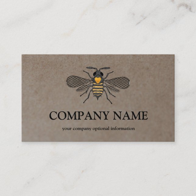 Vintage Honeycomb Bee BeeKeeper Honungsapairist Bu Visitkort (Framsida)