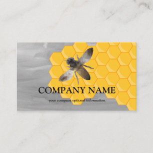 Vintage Honeycomb Bee BeeKeeper Honungsapairist Bu Visitkort