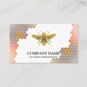 Vintage Honeycomb Bee BeeKeeper Honungsapairist Bu Visitkort