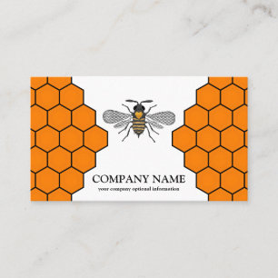 Vintage Honeycomb Bee BeeKeeper Honungsapairist Visitkort