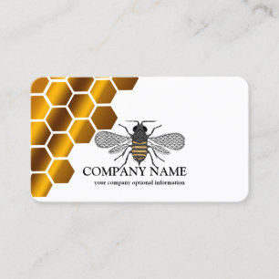 Vintage Honeycomb Bee BeeKeeper Honungsapairist Visitkort