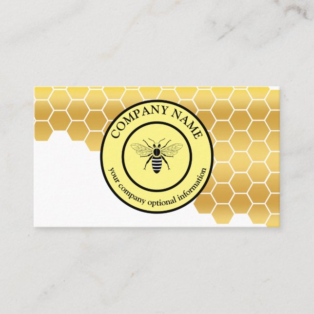 Vintage Honeycomb Bee BeeKeeper Honungsapairist Visitkort (Framsida)